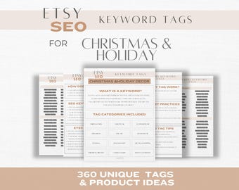 Christmas SEO Guide Keyword Planner PDF Seasonal Etsy Kit
