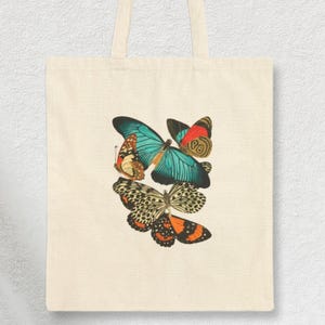 Orange Monarch Bag Vintage Butterfly Tote, Retro Monarch Wing Decor Bag Design Themed Carryall | Vintage Style Nature Art