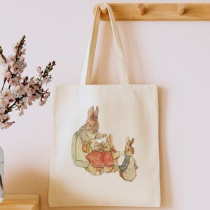Boho Peter Rabbit and Flopsy Bunny  Bag for Beatrix Potter Fans