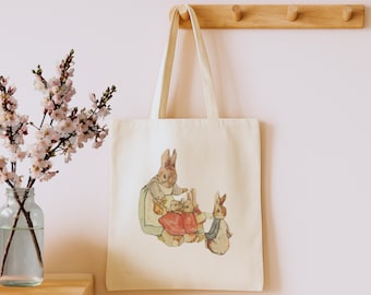 Boho Peter Rabbit and Flopsy Bunny  Bag for Beatrix Potter Fans