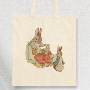 Peter Rabbit Tote Bag Beatrix Potter Gift | Flopsy Rabbit Bunny Bag from Beatrix Potter |Vintage  Storybook  | Classic