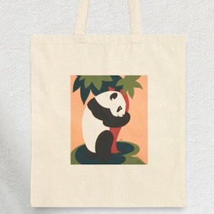Bolso de lona con diseño de panda. Un gran regalo para los amantes de los animales. Panda del zoológico de San Diego de Chic Canvas Totes.