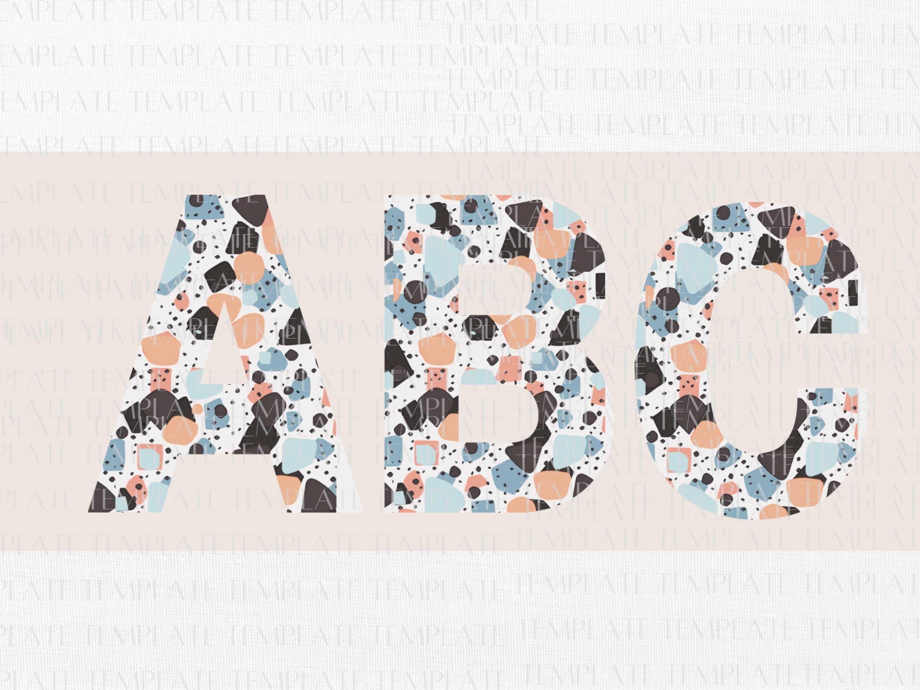Pebble Lettering Pebble Font SVG: Pink & Green Abstract Letters (digital Download) - Etsy