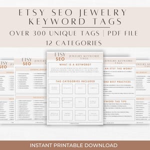 Etsy Keyword Guide for Jewelry Sellers | Jewelry SEO Tags, Etsy Tags Tutorial, Keyword List,  SEO for Necklaces, Bracelets, Earrings, Rings