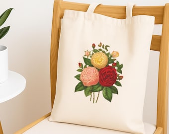 Floral Ephemera Bag Featuring Grocery Tote Rose