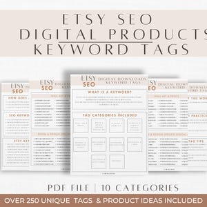 Printables Keywords Etsy SEO Keyword Guide: Digital Downloads, Tags & Tips (PDF)