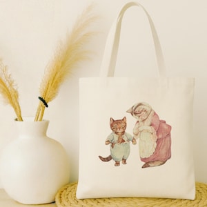 Tom Kitten Tote Bag: Beatrix Potter Spring Nursery Decor