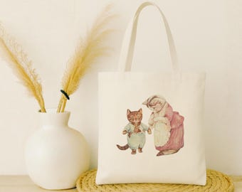 Tom Kitten Tote Bag: Beatrix Potter Spring Nursery Decor