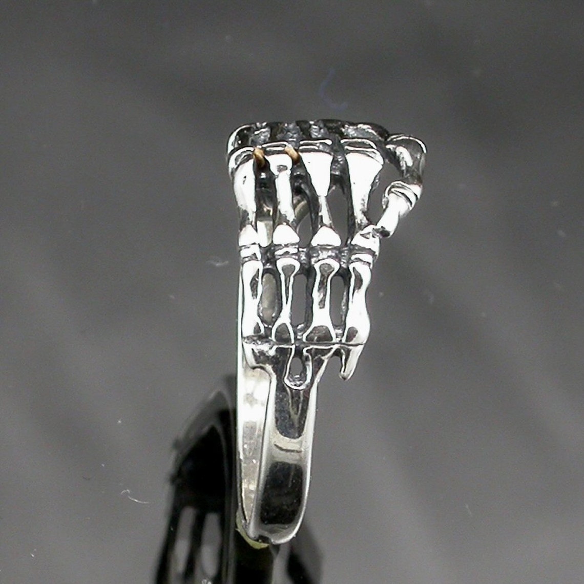 Sterling Silver Skeleton Hand Ring Etsy