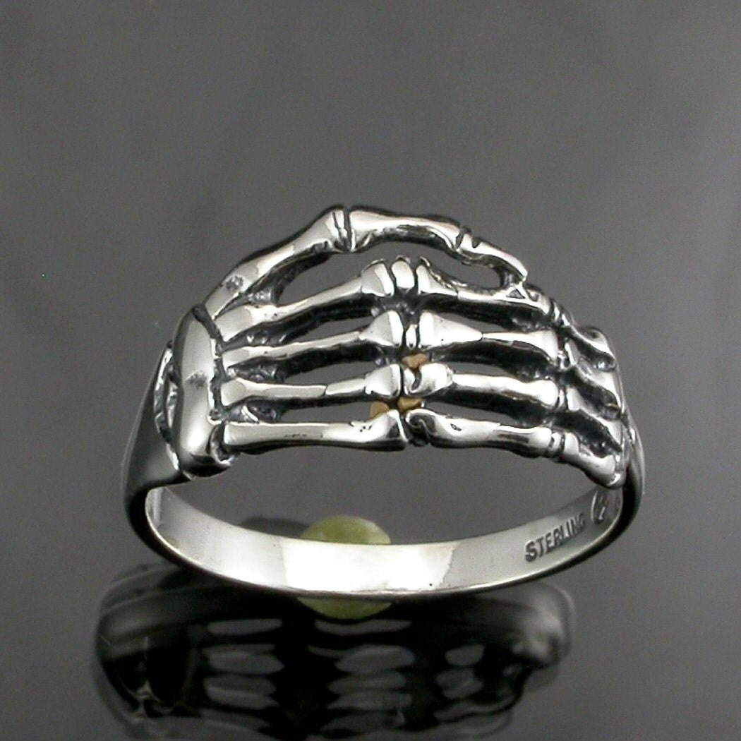 Sterling Silver Skeleton Hand Ring Etsy
