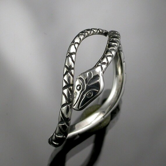 Sterling Silver Snake Ring Etsy