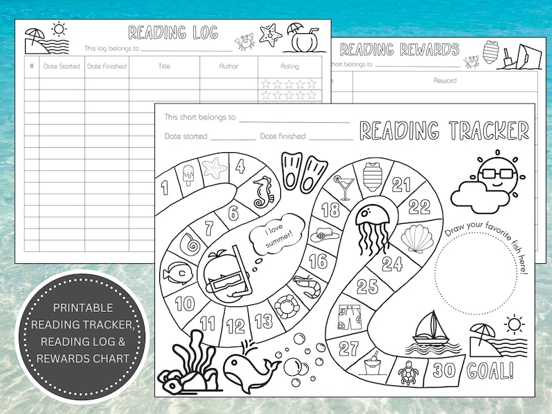 Kids Summer Reading Challenge | Reading Tracker, Reading Log & Reading ...