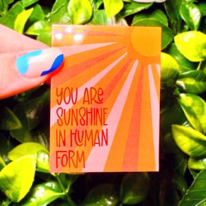 Positive Quote Sticker |  Retro Sunshine Glossy Mental Health Sticker for Laptop iPad Kindle Water Bottles