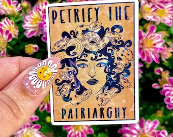 Pegatina "Petrifica el Patriarcado" / Vinilo Medusa Feminista, Pegatina Política de Mujer Empoderada, Pegatina Impermeable Inspirada en la Mitología