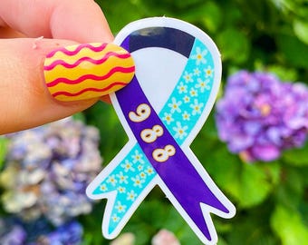 988 Suizidprävention Aufkleber | Mentaler Gesundheitsbewusstsein Blumenband-Abziehbild, inspirierender wasserdichter Vinyl-Aufkleber für Laptop Wasserflasche