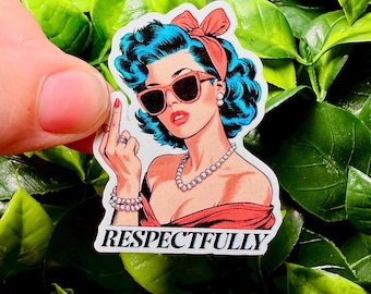 Retro Feminist Vinyl Sticker: Sassy Girl Power Laptop Decal