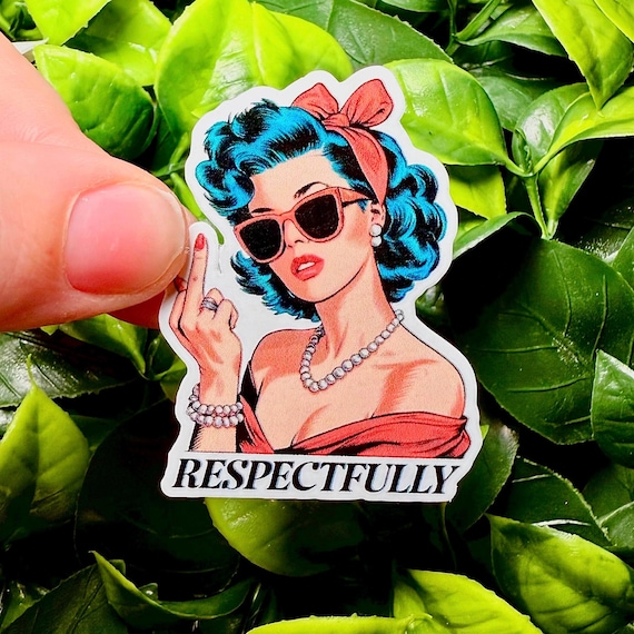Retro Feminist Vinyl Sticker: Sassy Girl Power Laptop Decal