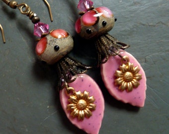 Pink Bubbles & Drops, Pink Earrings, Pretty in Pink, Handmade Earrings