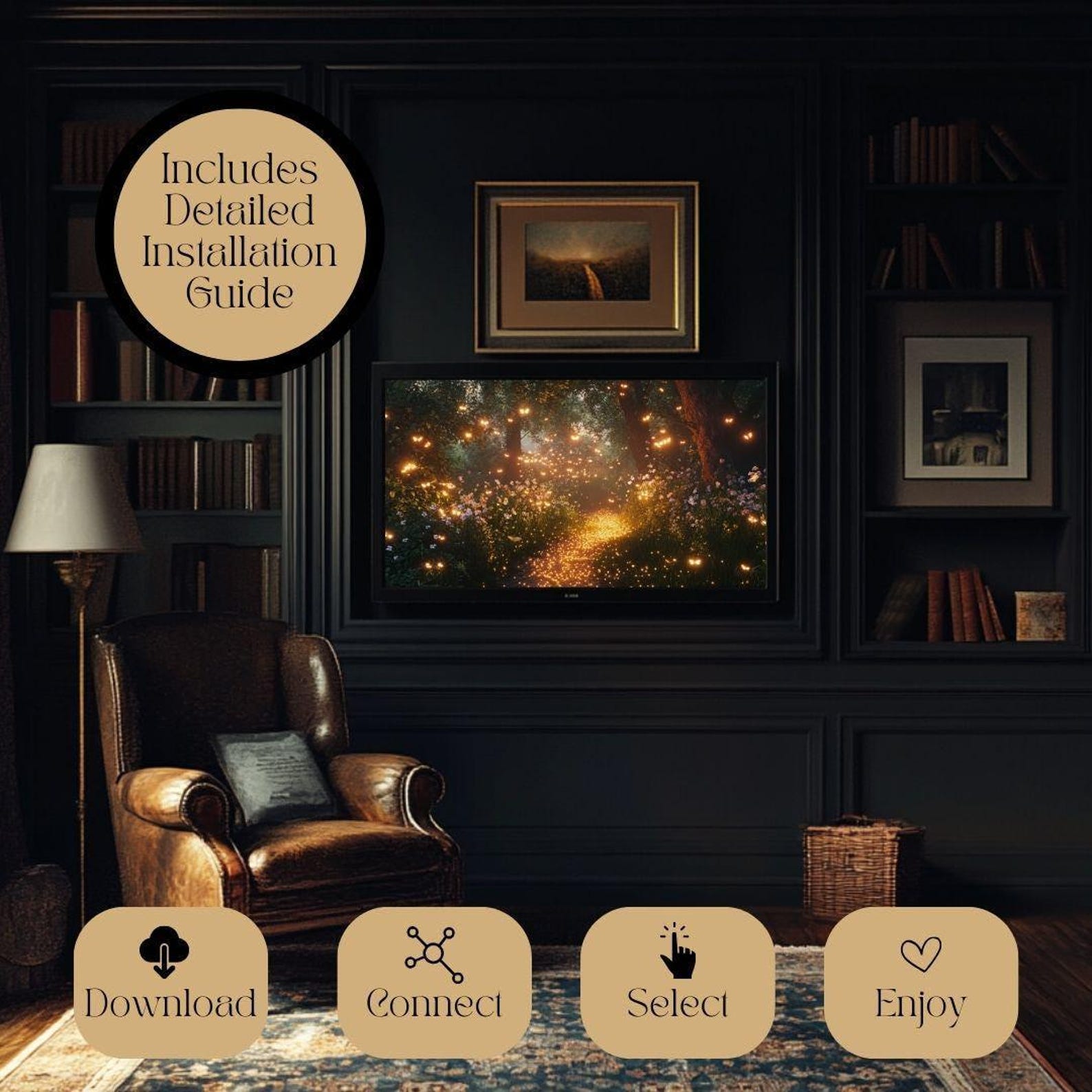 Glowing Spring Forest Path Frame TV Art Instant Digital Download ...