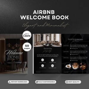 Sjabloon Airbnb welkomstboek als welkomstboek voor vakantiewoning, VRBO-welkomstboek, bewerkbaar Airbnb-gastenboek, huishandleiding, Airbnb-gids
