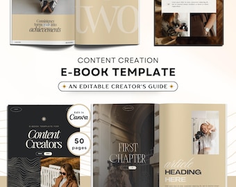 Content Creator E-Book Template: Social Media Planner (Canva, 50 Pages)