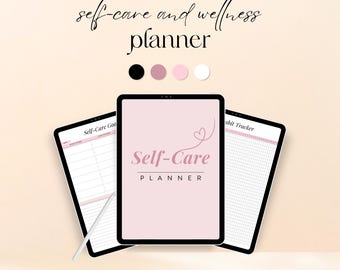 Self Care Digitaler Planer mit Hyperlinks, Inklusive Stimmungs-Tracker, Workout-Tracker, Schlaf-Tracker, Mahlzeitenplaner und Wellness-Journal