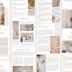 May include: A digital book or e-book with a beige background and brown text. The title of the book is "Put the Title Here". The book has chapters titled "Welcome", "Inspiration", "Introduction", "Your Mindset is the Key", "Chapter One", "Chapter Two", and "About the Author".