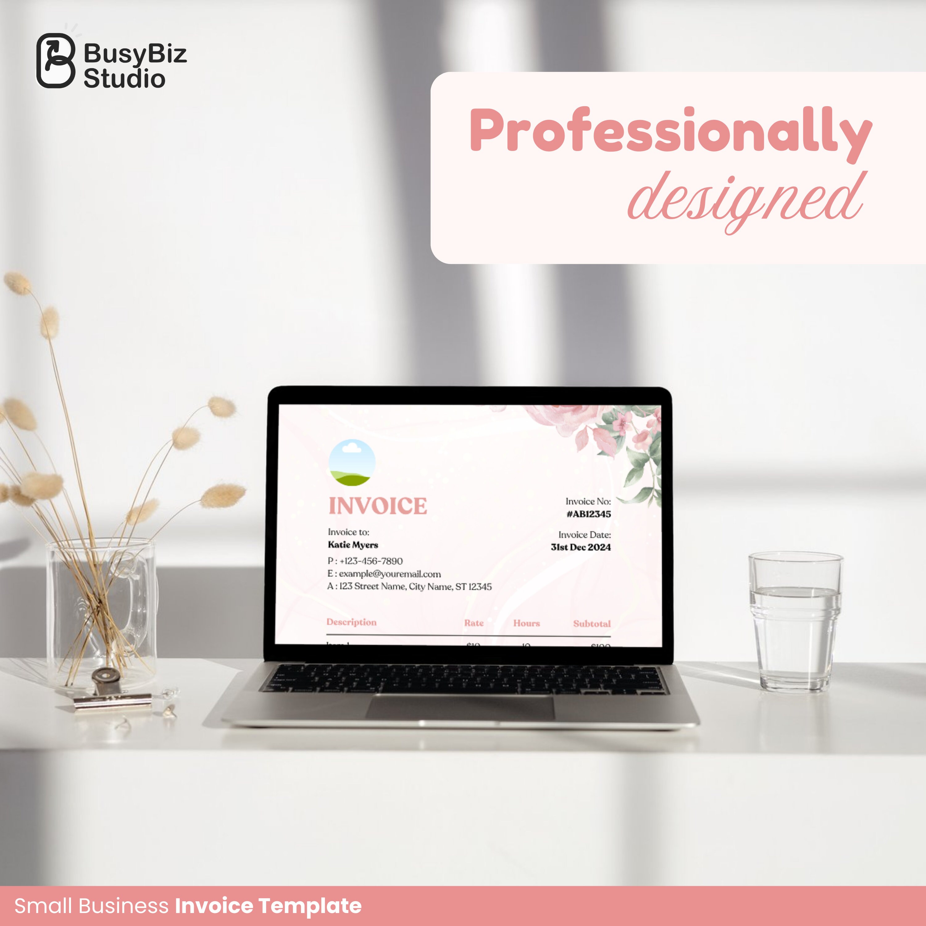 Invoice Template for Small Business, Invoice Canva Template as ...