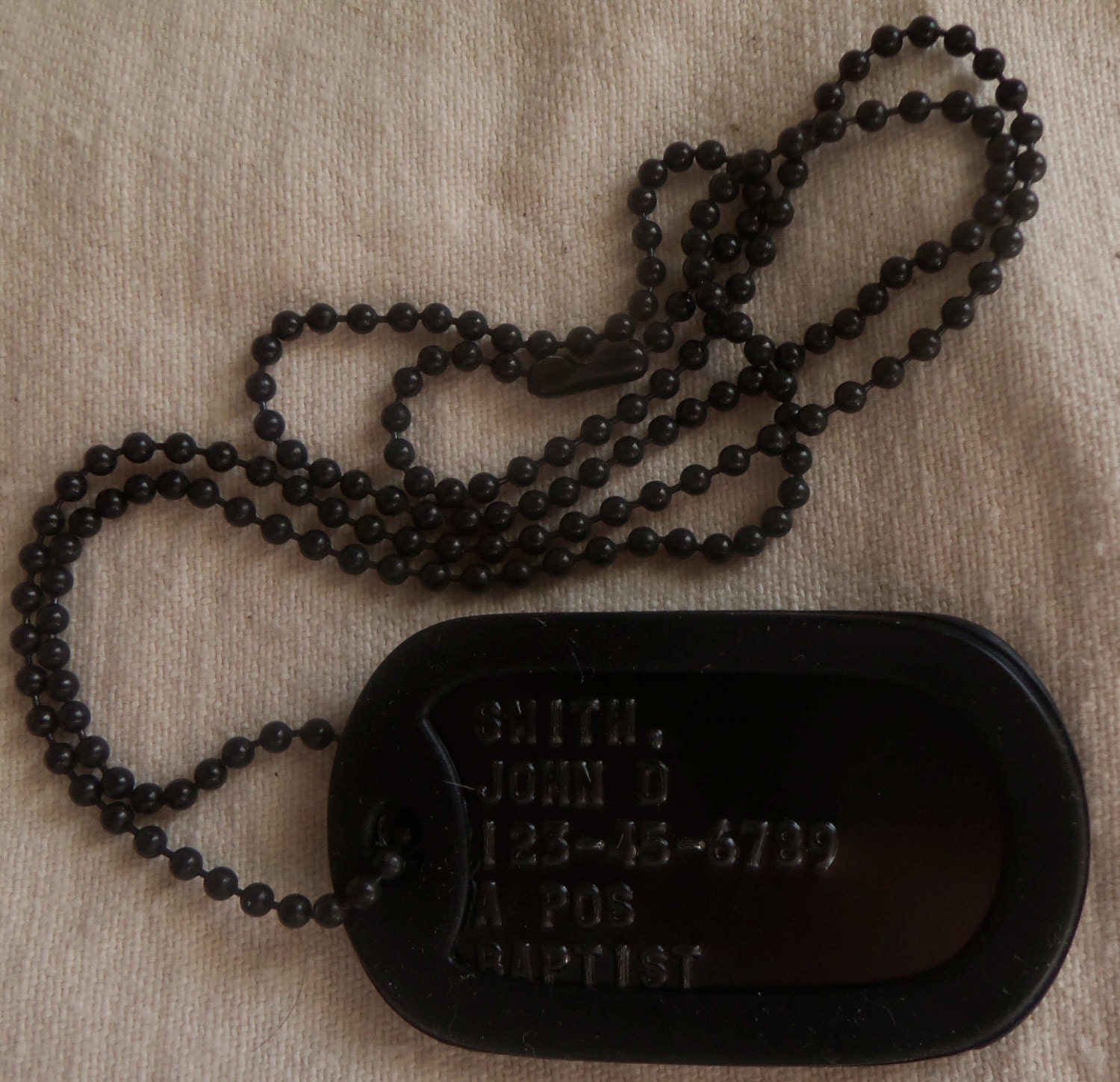 Custom Embossed Black Special Forces Military Army Ranger Navy Seals Dog  Tags