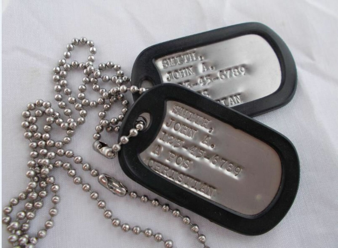 Real Debossed Military Dog Tags Dogtags Custom Personalized Made in USA