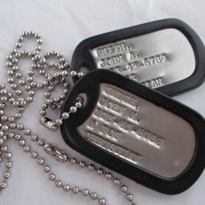 Real Debossed Military Dog Tags Dogtags Custom Personalized Made In USA by a Veteran