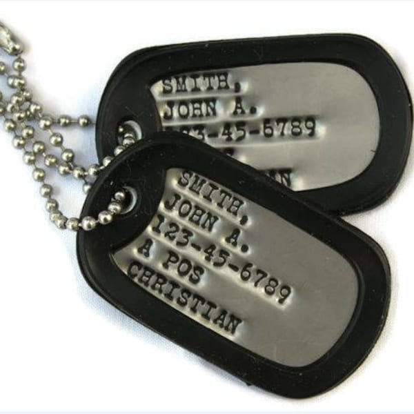 Real Debossed Military Dog Tags Dogtags Custom Personalized Made In USA For You