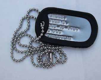 Single Debossed Military GI Dog Tag Customized Personalized Just For You Made In USA