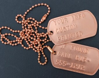 Real Debossed Military Dog Tags Dogtags Custom Personalized Made In USA - Foto 7