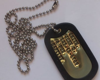 Brass Dog Tag Genuine Military Issue Made from Recycled Bullet Brass FREE SHIPPING