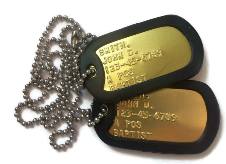 Brass Dog Tags Genuine Military Issue Made From Recycled Etsy