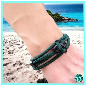 Schildpadkoordarmbanden ~ Winst gedoneerd om gewonde zeeschildpadden te redden en spooknetten uit onze zeeën en oceanen te verwijderen ~ Ideaal unisex cadeau
