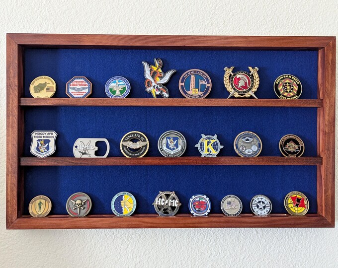 Customized Coin Rack Challenge Coin Rack, Handmade, Solid Wood Case, Custom Wall Hanging ...