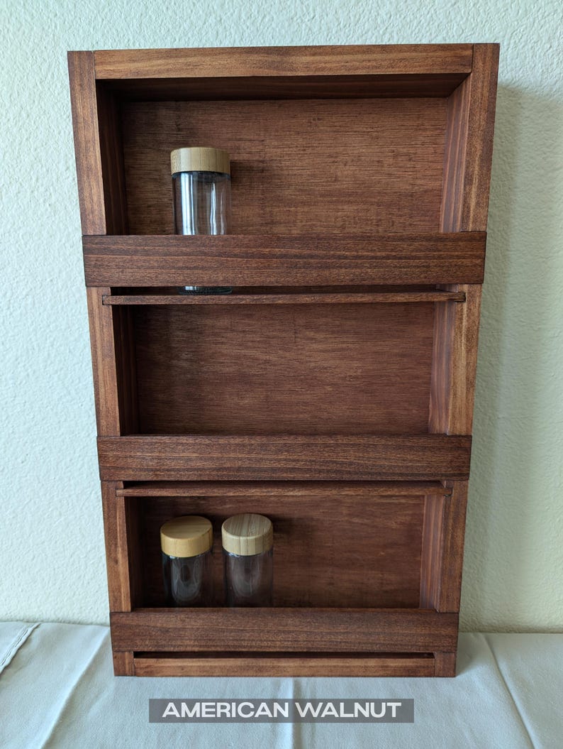 Custom Spice Rack, Handmade, Solid Wood, Kitchen Storage Shelf - Etsy