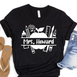 Teacher Name Shirts, Personalized Teacher Gift, Custom Teacher Shirt, School Shirt,  Funny Teacher Shirt, School Name Shirt, Teacher Shirt