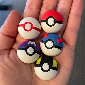 Variety pack of Pokeball Magnets, Pokeball, Great Ball, Ultra Ball, Master Ball, Premier Ball, Fridge Magnets, 3D Printed