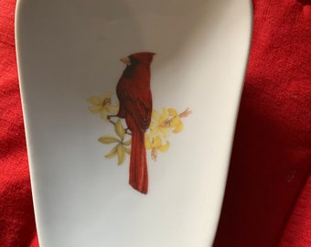 Ceramic Spoon with Cardinal  5” Long and 3 1/2 Inches wide at Top of Spoon