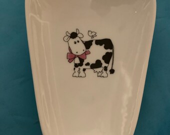 9.25 x 4.5 Country Cow Ceramic Spoon Rest