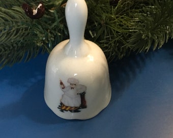 Ceramic bell with a chef   4 inches tan