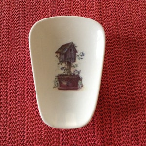 Ceramic Spoon Rest with Bird House with a Dog 5 Long and 3 1/2 Wide at Top of Spoon image 1
