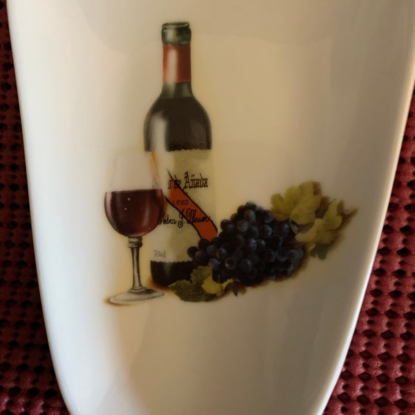 Ceramic Spoon Rest with Wine with Grapes  5”Long and 3 1/2 inches wide at Top