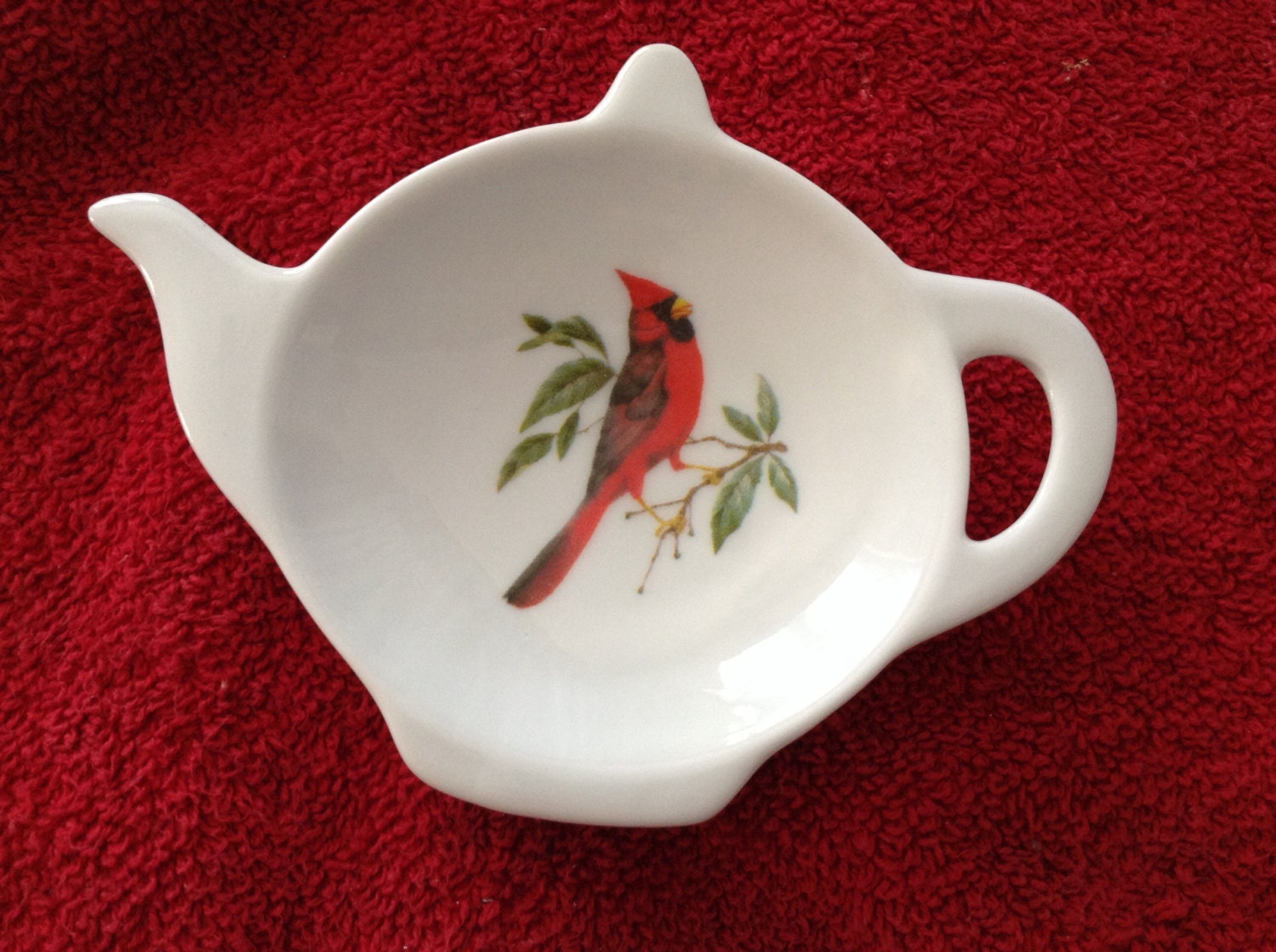 Ceramic Tea Bag Holder Red Cardinal 4.5 Etsy