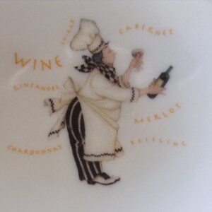 Ceramic Teabag Holder Chef Holding Bottle of Wine 4.5 image 2