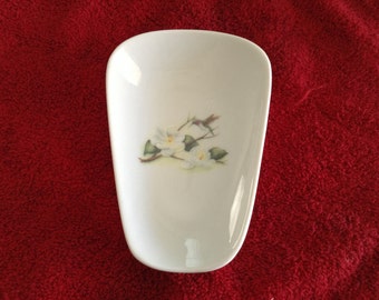 Ceramic Spoon Rest with a Humming Bird Magnolia  5" Long And 3 1/2 Inches wide at Top of Spoon