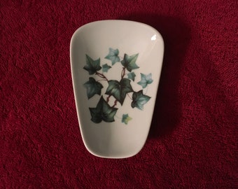 Ceramic Spoon Rest with Ivy  5" Long And 3 1/2  Inches at Top of Spoon